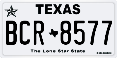 TX license plate BCR8577