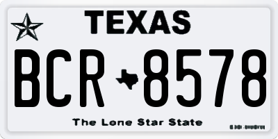 TX license plate BCR8578
