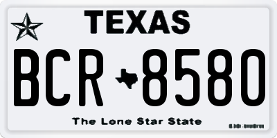 TX license plate BCR8580