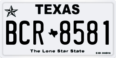 TX license plate BCR8581