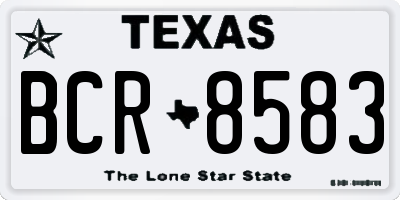 TX license plate BCR8583