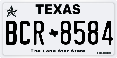 TX license plate BCR8584