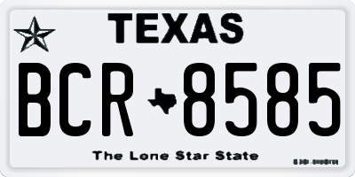 TX license plate BCR8585