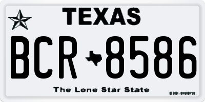 TX license plate BCR8586