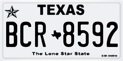 TX license plate BCR8592