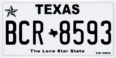 TX license plate BCR8593