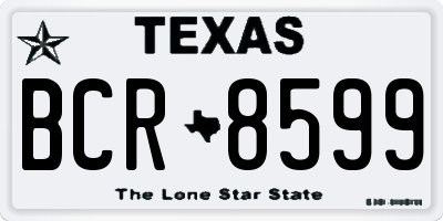 TX license plate BCR8599