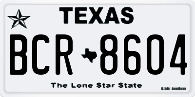 TX license plate BCR8604