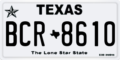 TX license plate BCR8610