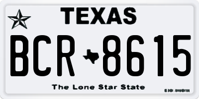 TX license plate BCR8615