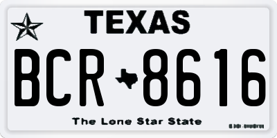 TX license plate BCR8616