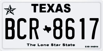 TX license plate BCR8617