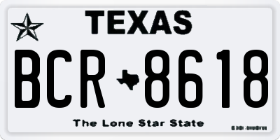 TX license plate BCR8618