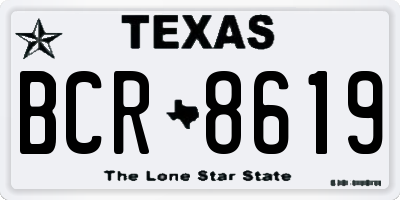 TX license plate BCR8619