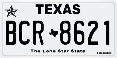 TX license plate BCR8621