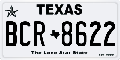 TX license plate BCR8622