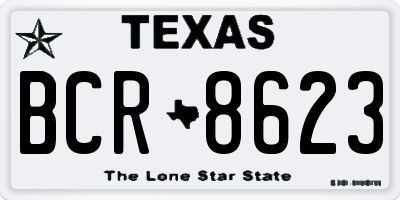 TX license plate BCR8623