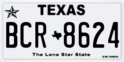 TX license plate BCR8624