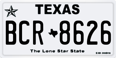 TX license plate BCR8626