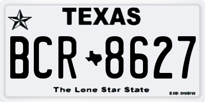 TX license plate BCR8627