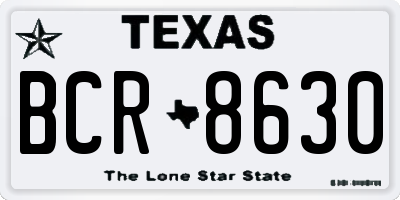 TX license plate BCR8630