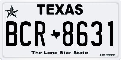 TX license plate BCR8631