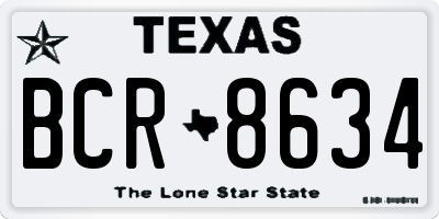 TX license plate BCR8634