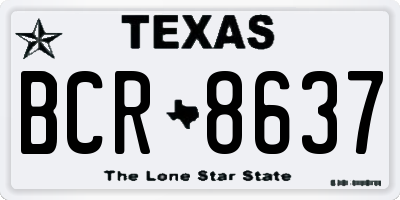 TX license plate BCR8637