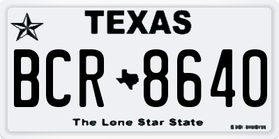 TX license plate BCR8640