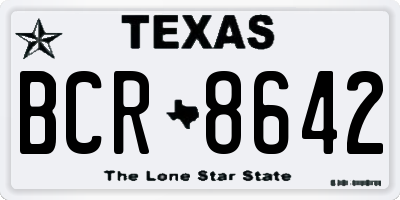 TX license plate BCR8642