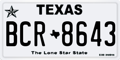 TX license plate BCR8643