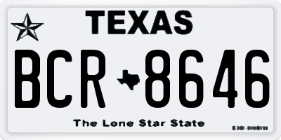 TX license plate BCR8646
