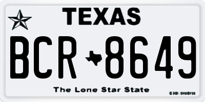 TX license plate BCR8649