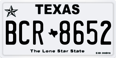 TX license plate BCR8652
