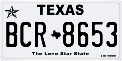 TX license plate BCR8653