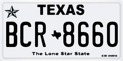 TX license plate BCR8660