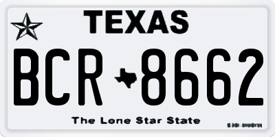 TX license plate BCR8662