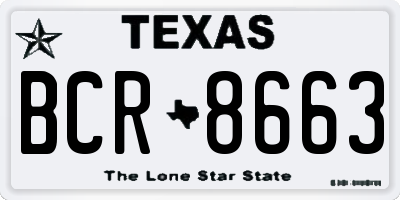 TX license plate BCR8663