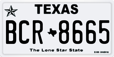 TX license plate BCR8665