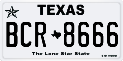 TX license plate BCR8666