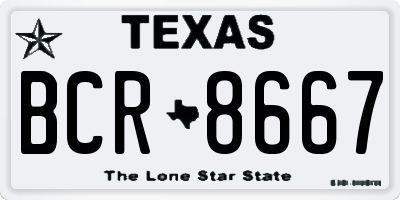 TX license plate BCR8667