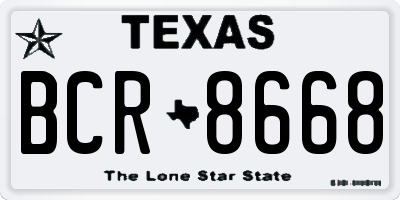 TX license plate BCR8668