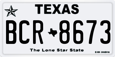 TX license plate BCR8673