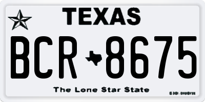 TX license plate BCR8675