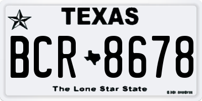 TX license plate BCR8678