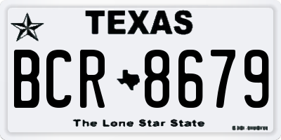 TX license plate BCR8679