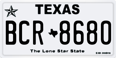 TX license plate BCR8680