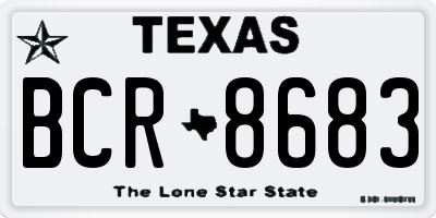 TX license plate BCR8683