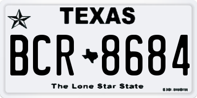 TX license plate BCR8684