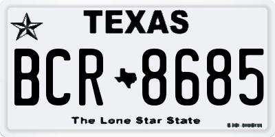 TX license plate BCR8685